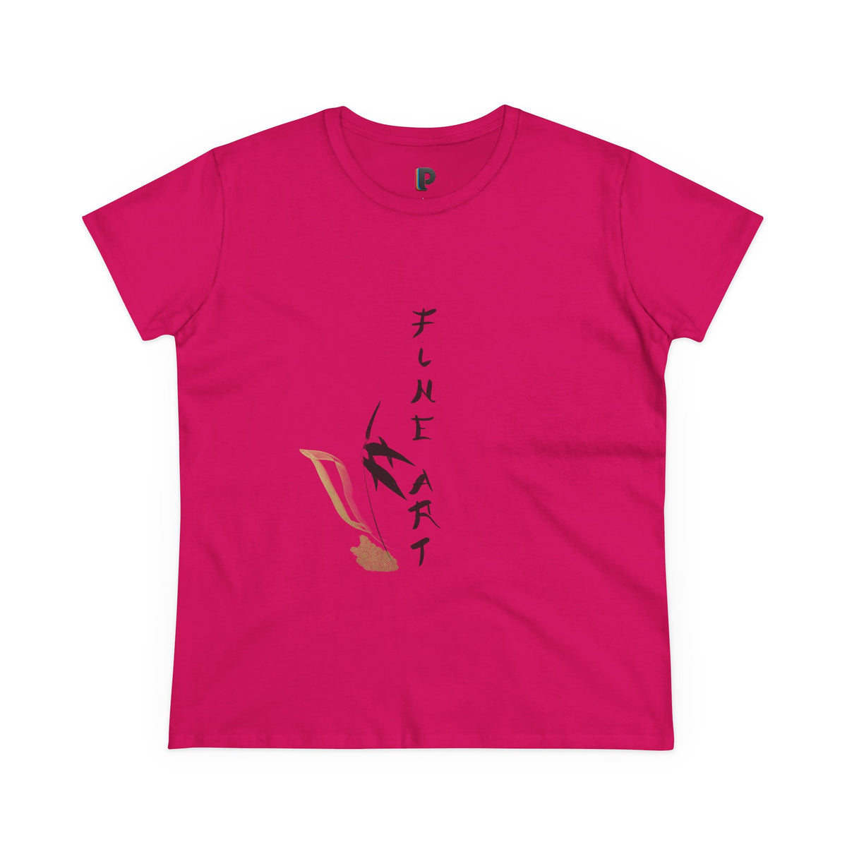 Fine Art Swallow & Gold Accent Front Print Women’s Tee