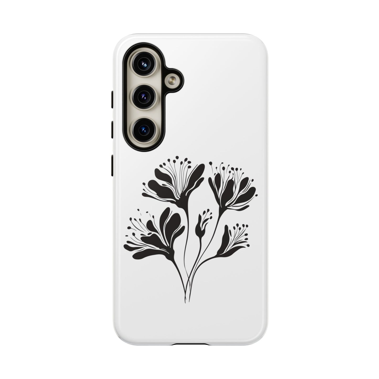 Botanical Black Floral Tough Phone Case