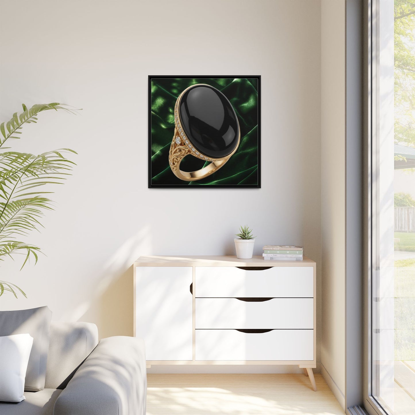 Onyx Emerald Reverie Ring Canvas