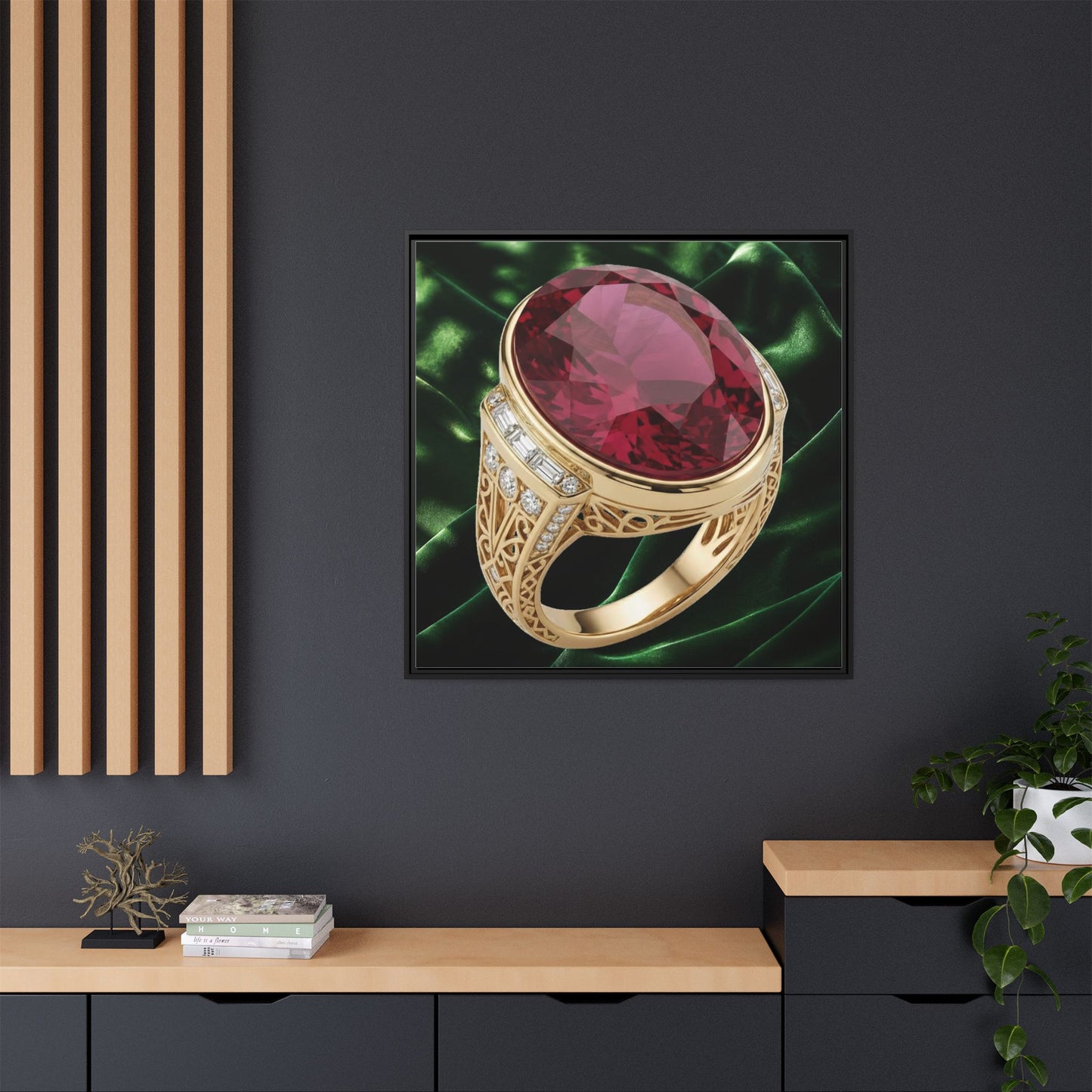 Verdant Ruby Velvet Canvas