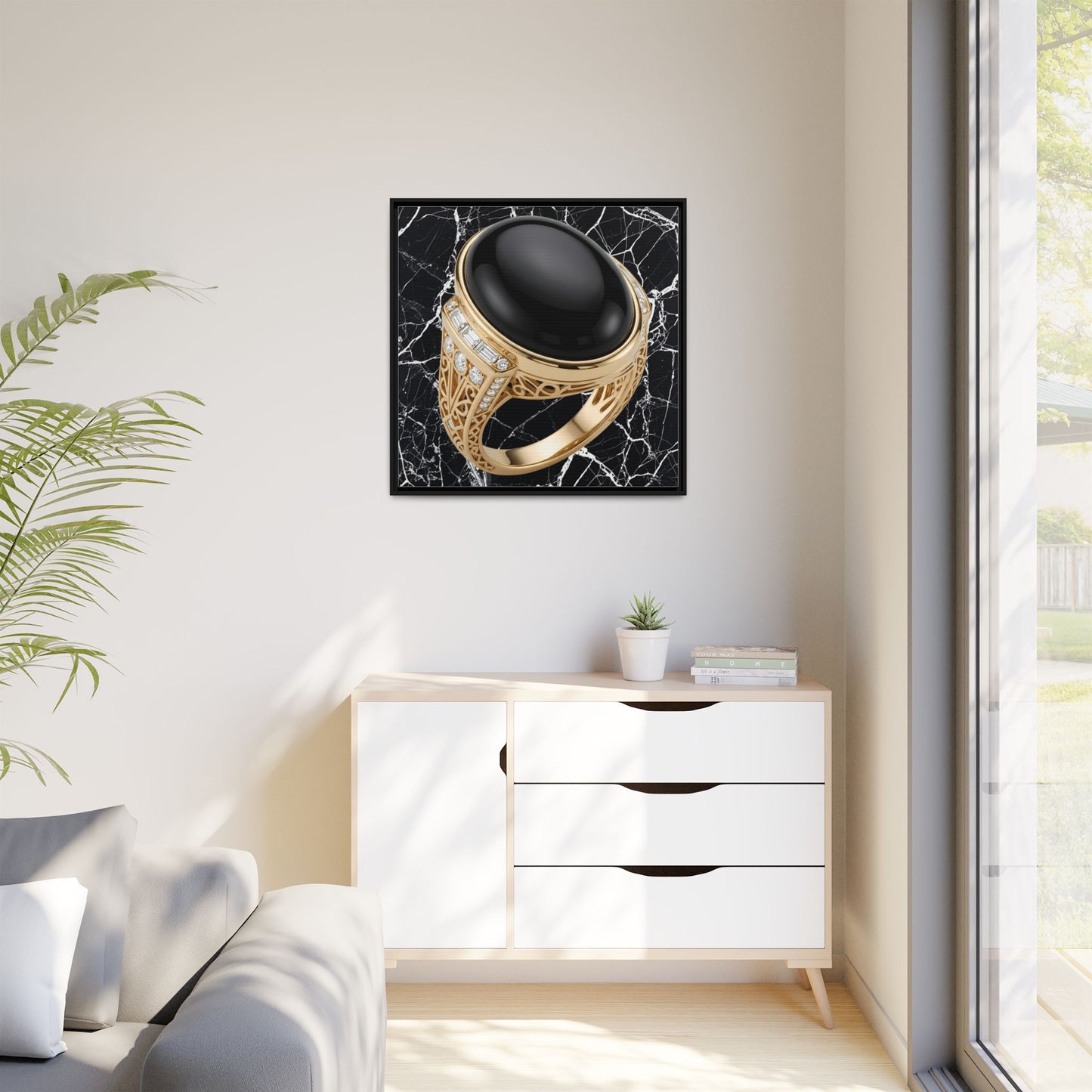 Onyx Noir Marble Canvas
