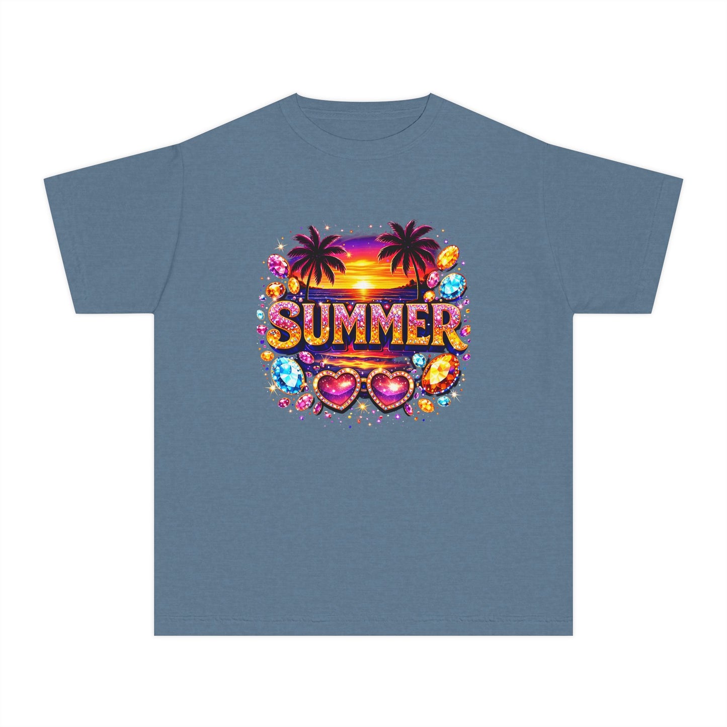 Youth Summer Retro Palm Beach Graphic Tee