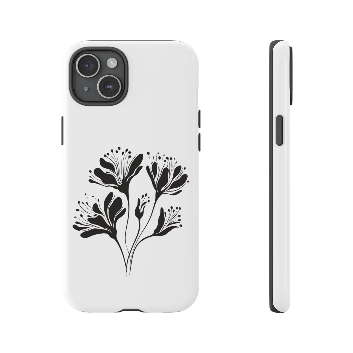 Botanical Black Floral Tough Phone Case