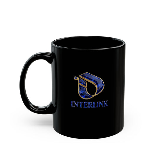 Sapphire Nightglow Interlink Black Ceramic Mug