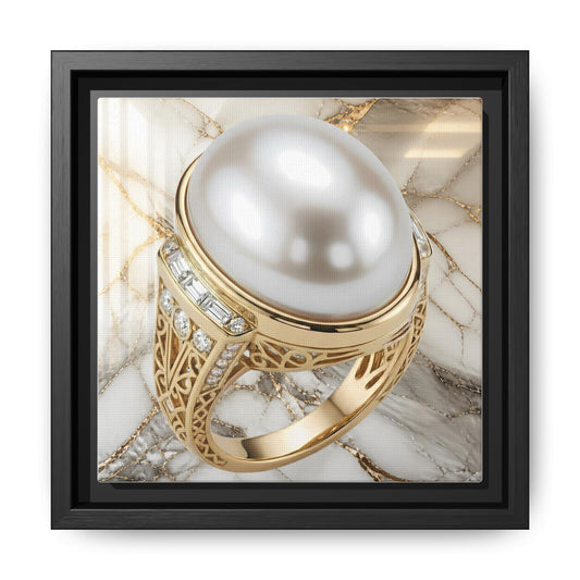 Pearl Ring Marble Surface Framed Canvas