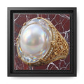 Iridescent Pearl Ring Marble Framed Canvas