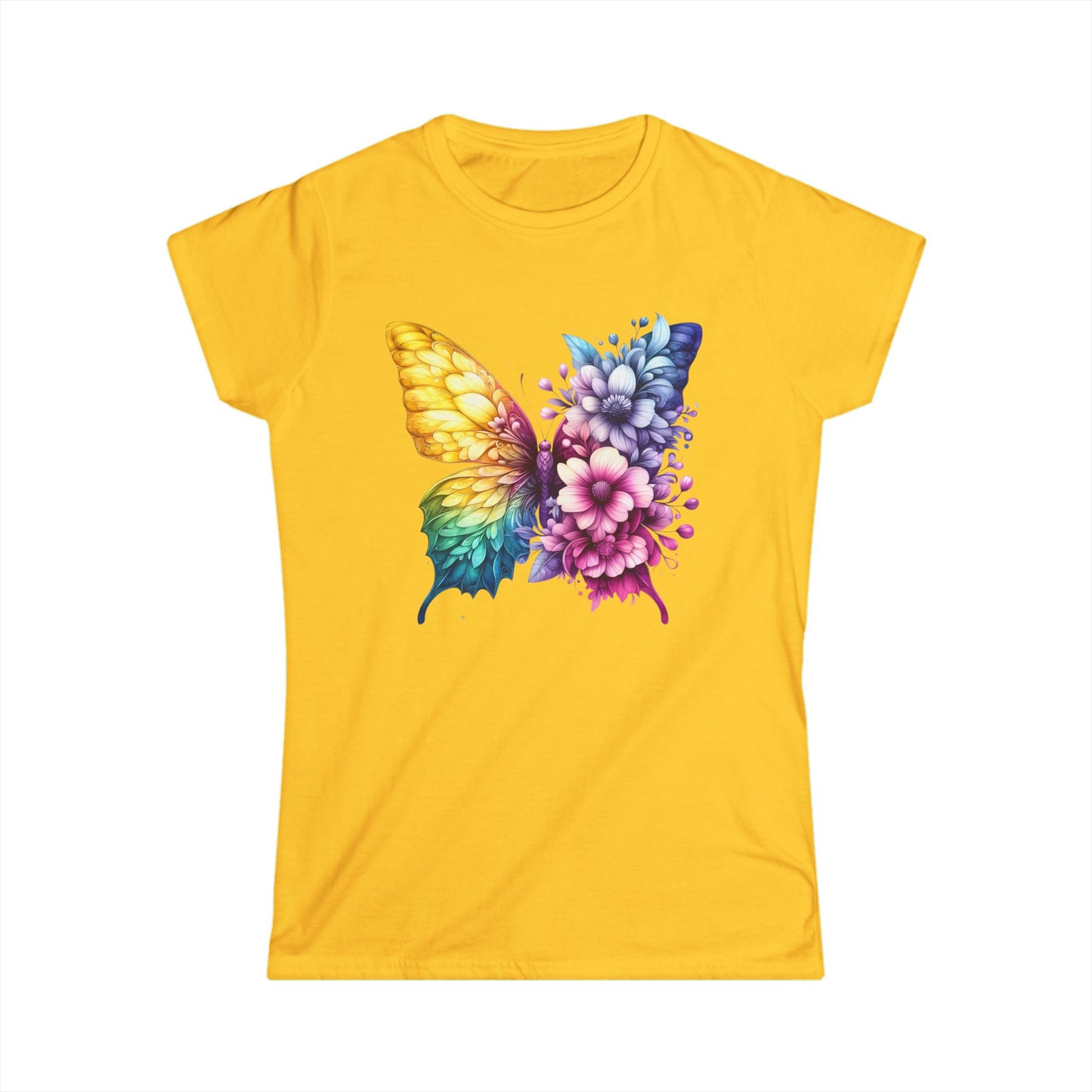 Floral Rainbow Butterfly Women’s T-Shirt