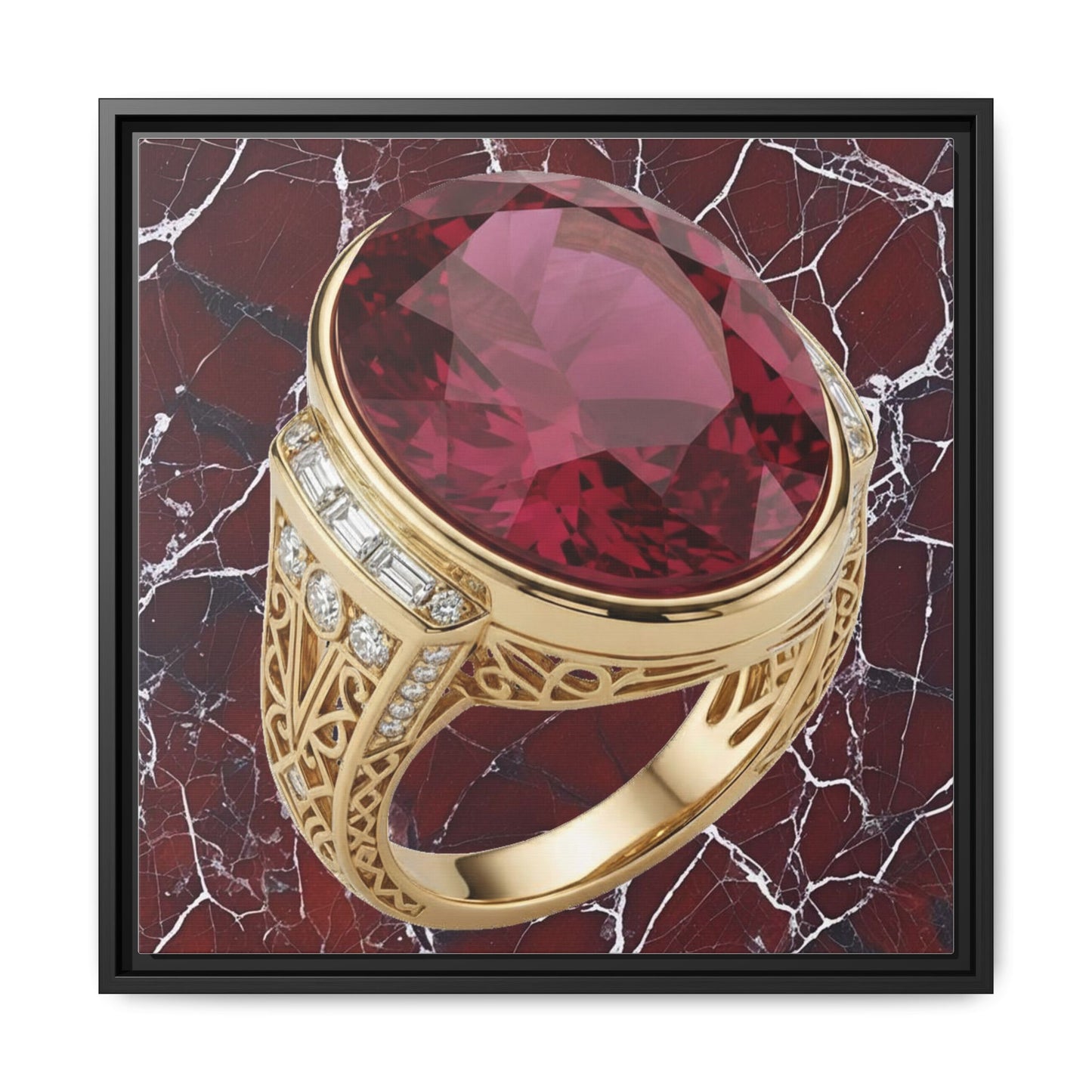 Burgundy Ruby Veinstone Canvas