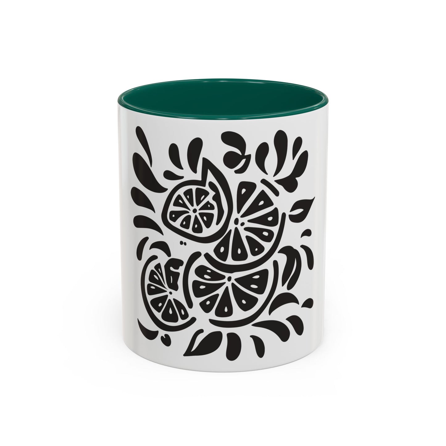 Monochrome Citrus Accent Mug