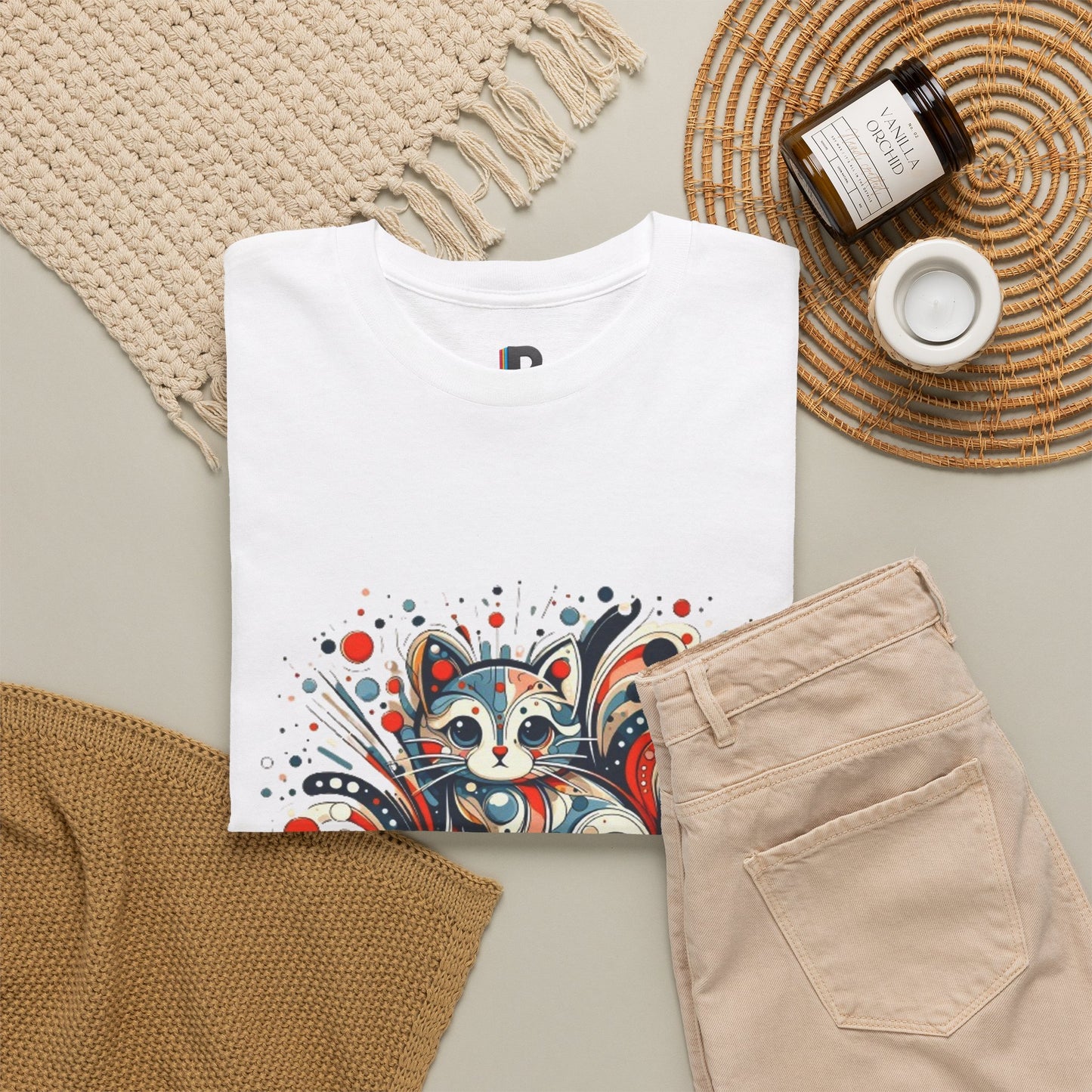 Swirling Cat Portrait Men’s Tee