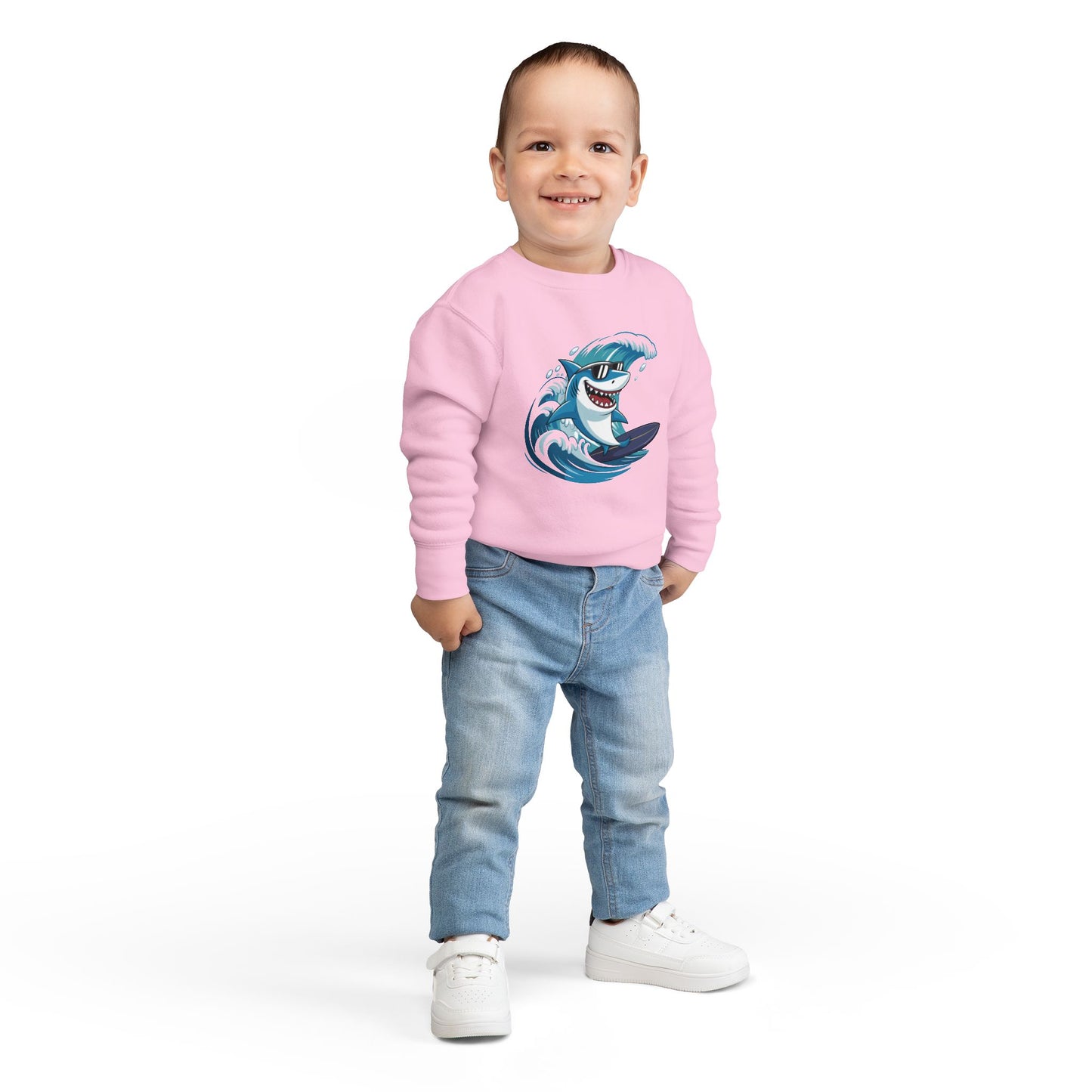 Surfing Shark Toddler Crewneck Sweatshirt