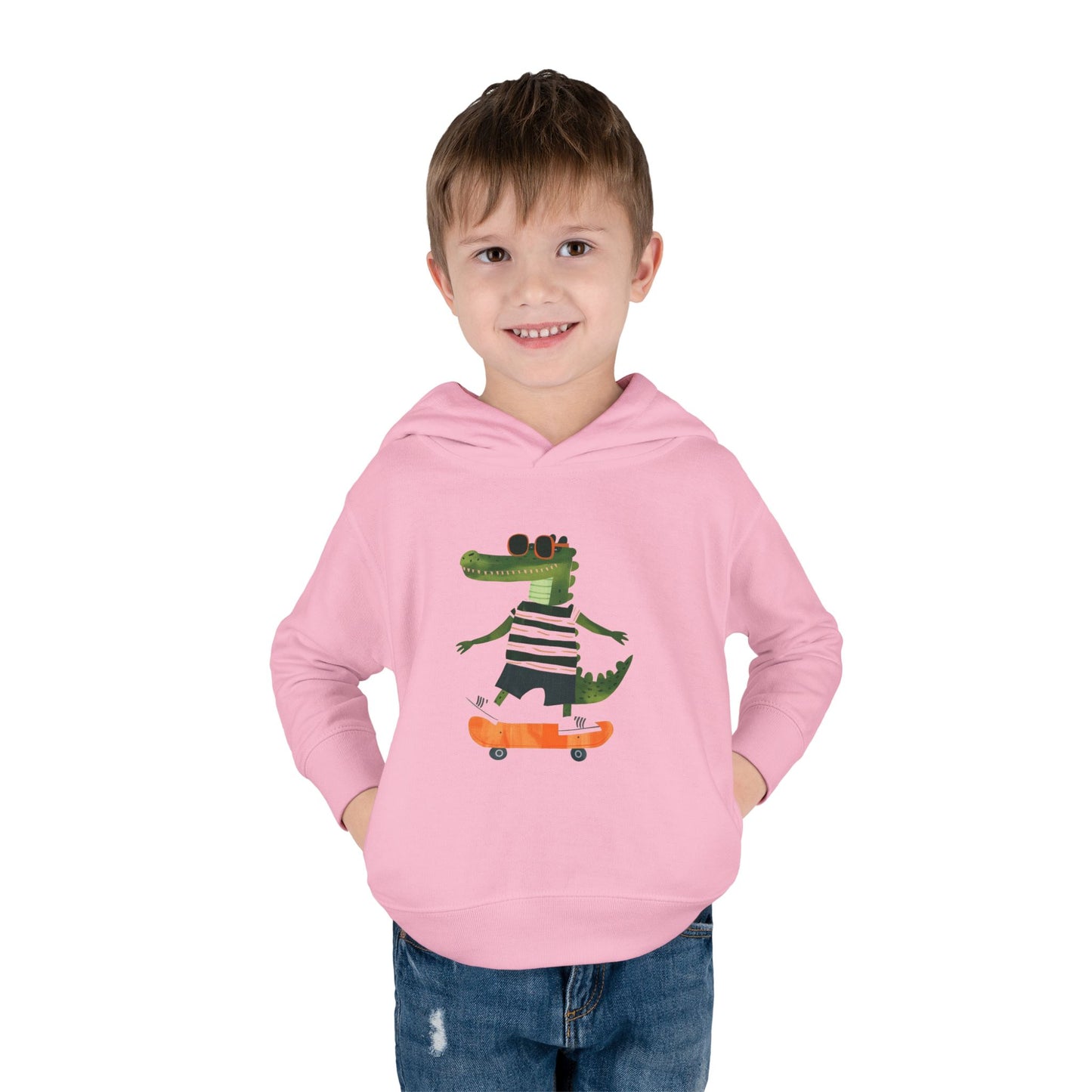 Skateboarding Crocodile Toddler Hoodie