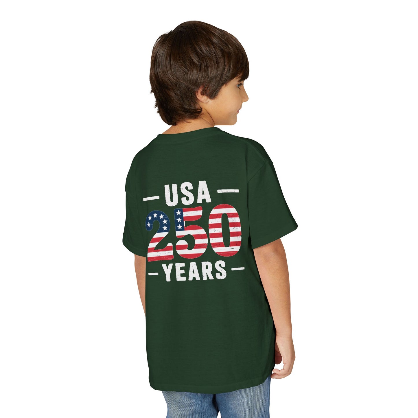 Youth USA 250 Years Patriotic Flag T-Shirt