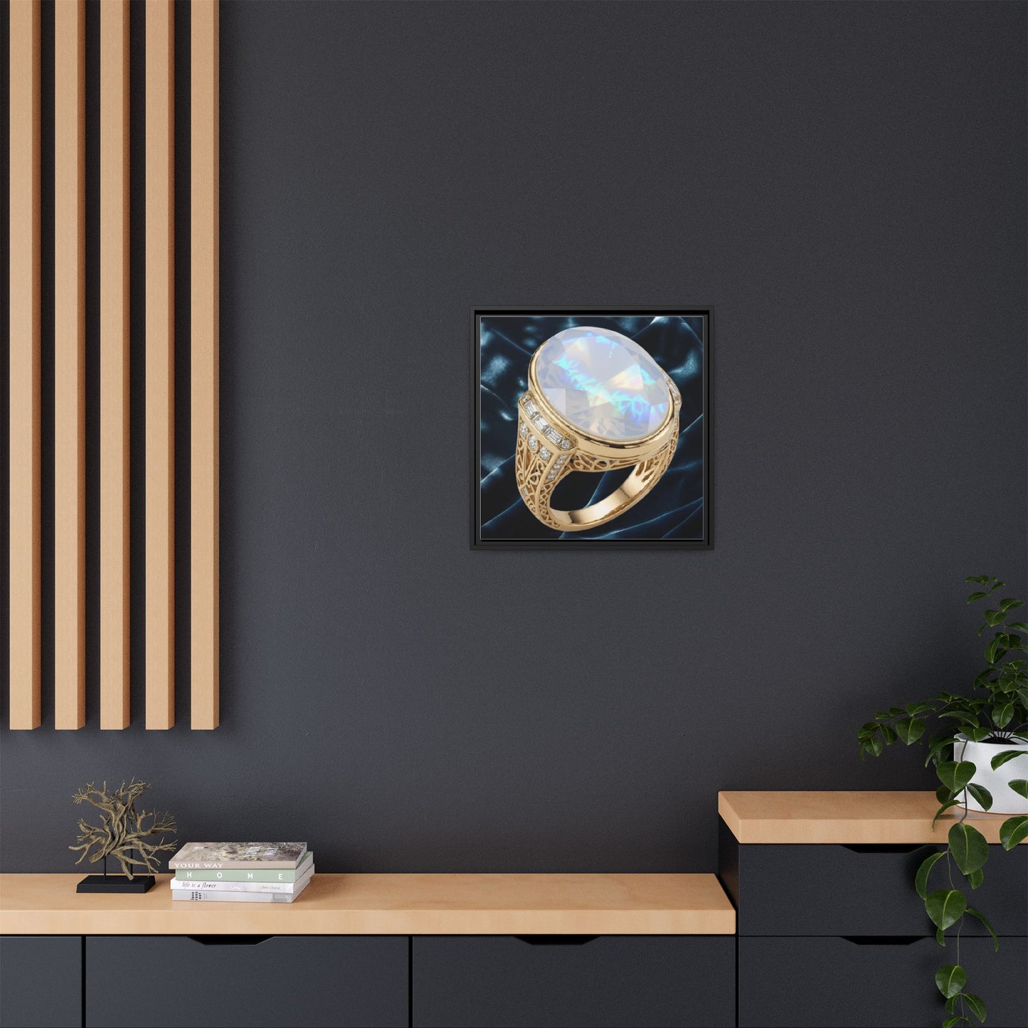 Iridescent Moonstone Ring Canvas