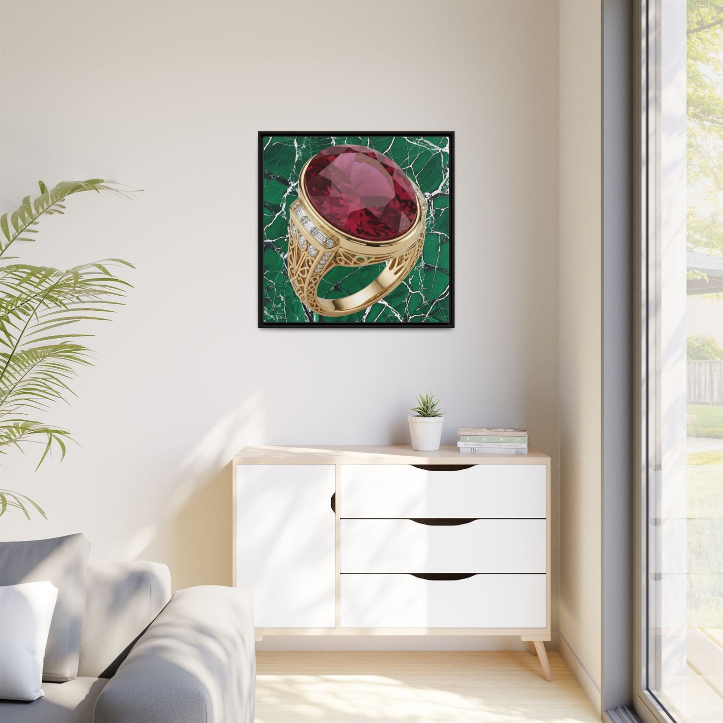 Verdant Ruby Marble Canvas