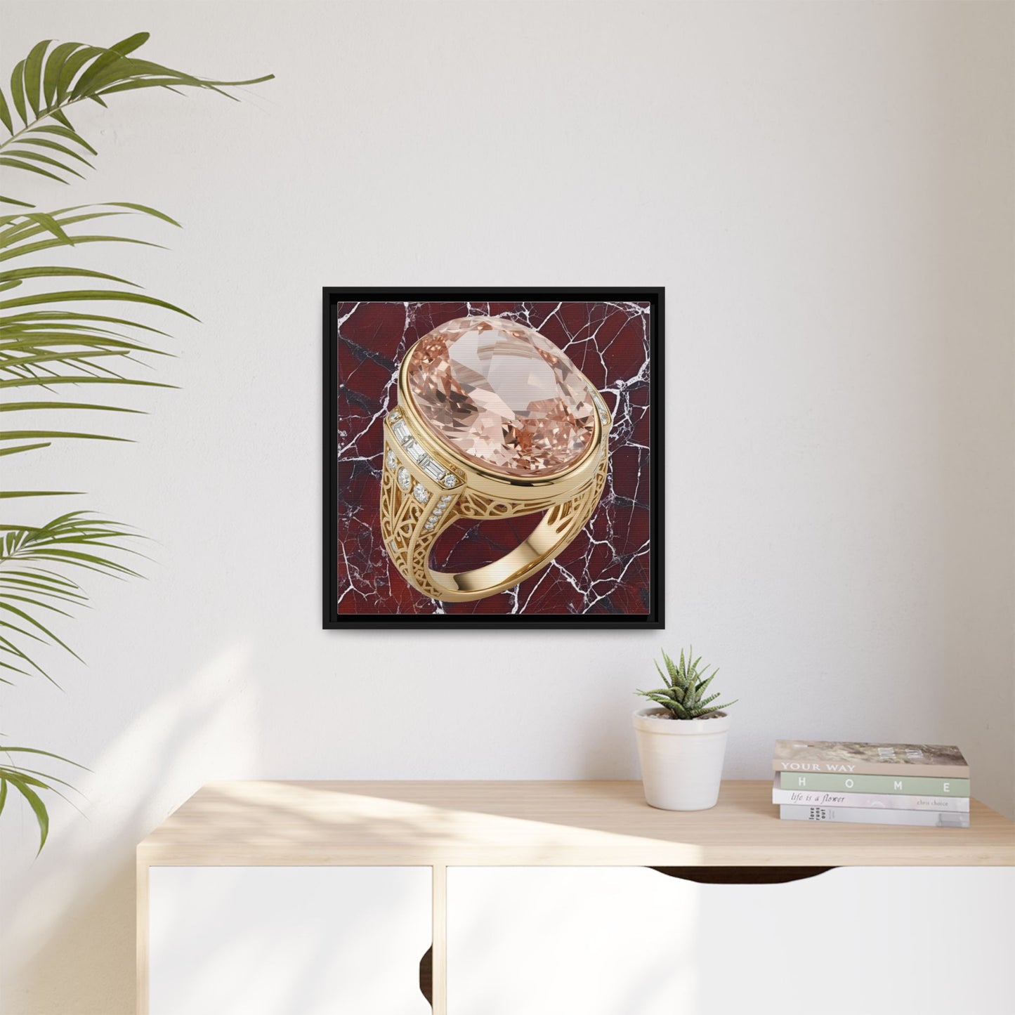 Claret Marble Morganite Ring Wall Canvas