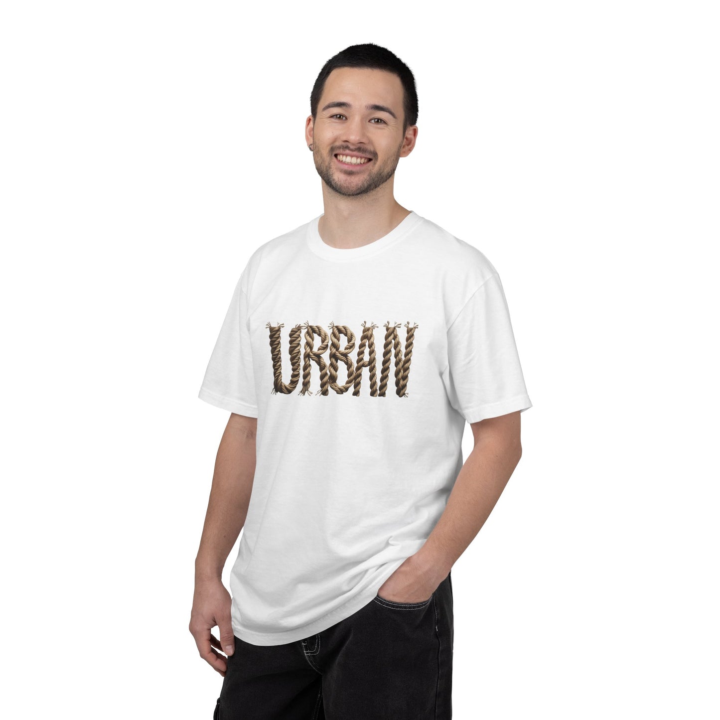 URBAN Woven-Letter Men’s Cotton Tee