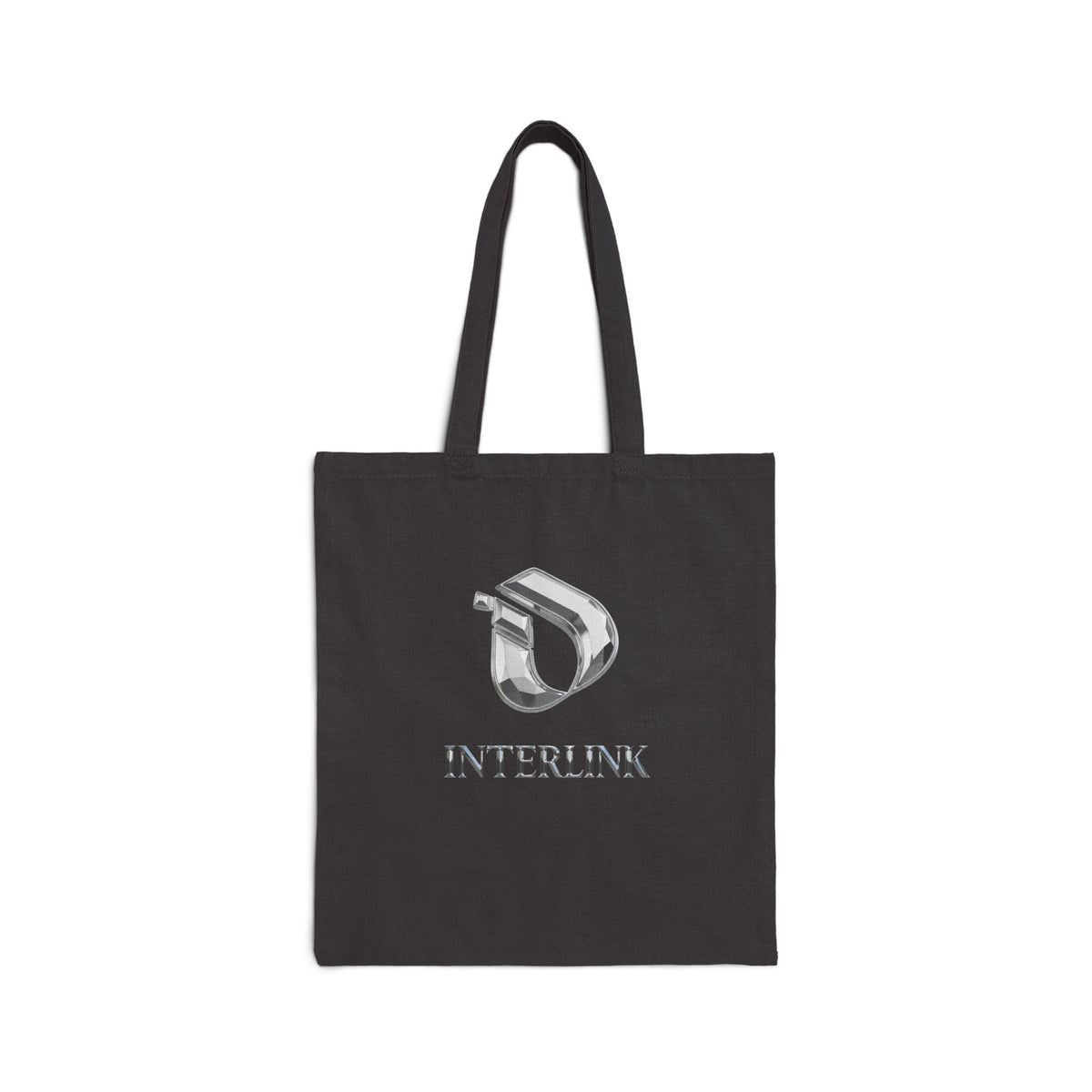 Silver Interlink Sculptural Logo Heavy Canvas Tote Bag