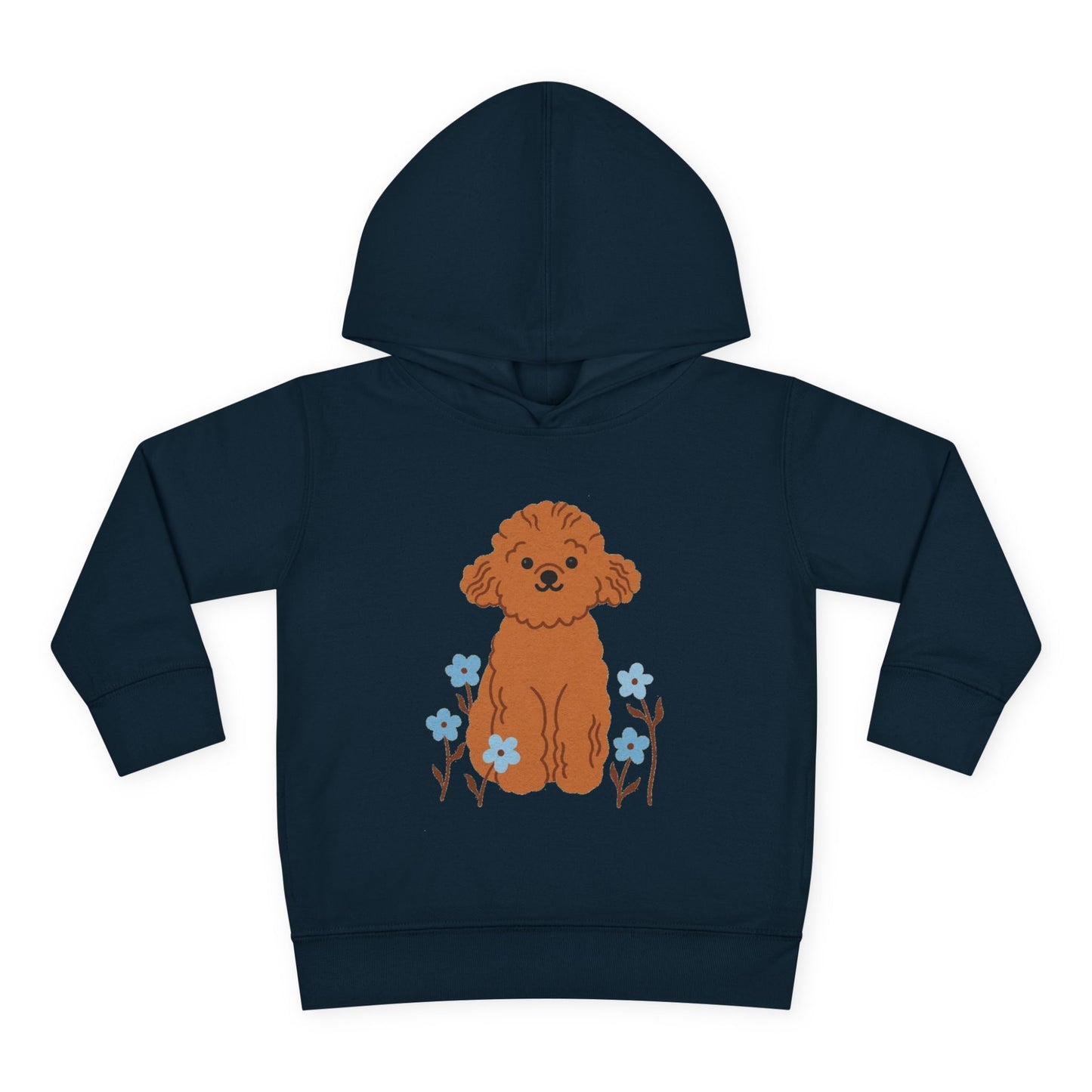 Curly Puppy and Wildflowers Toddler Hoodie