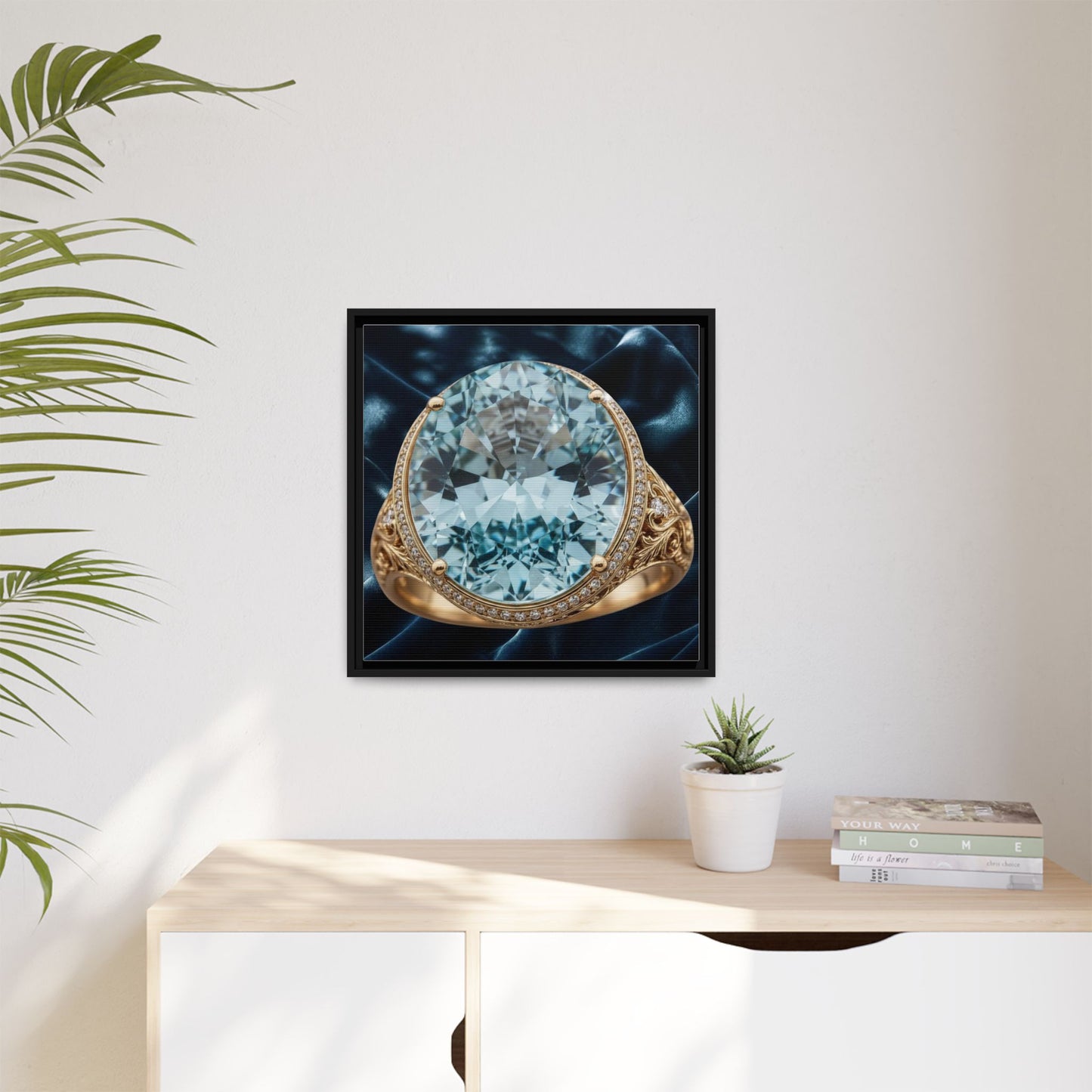 Radiant Aquamarine Ring Canvas