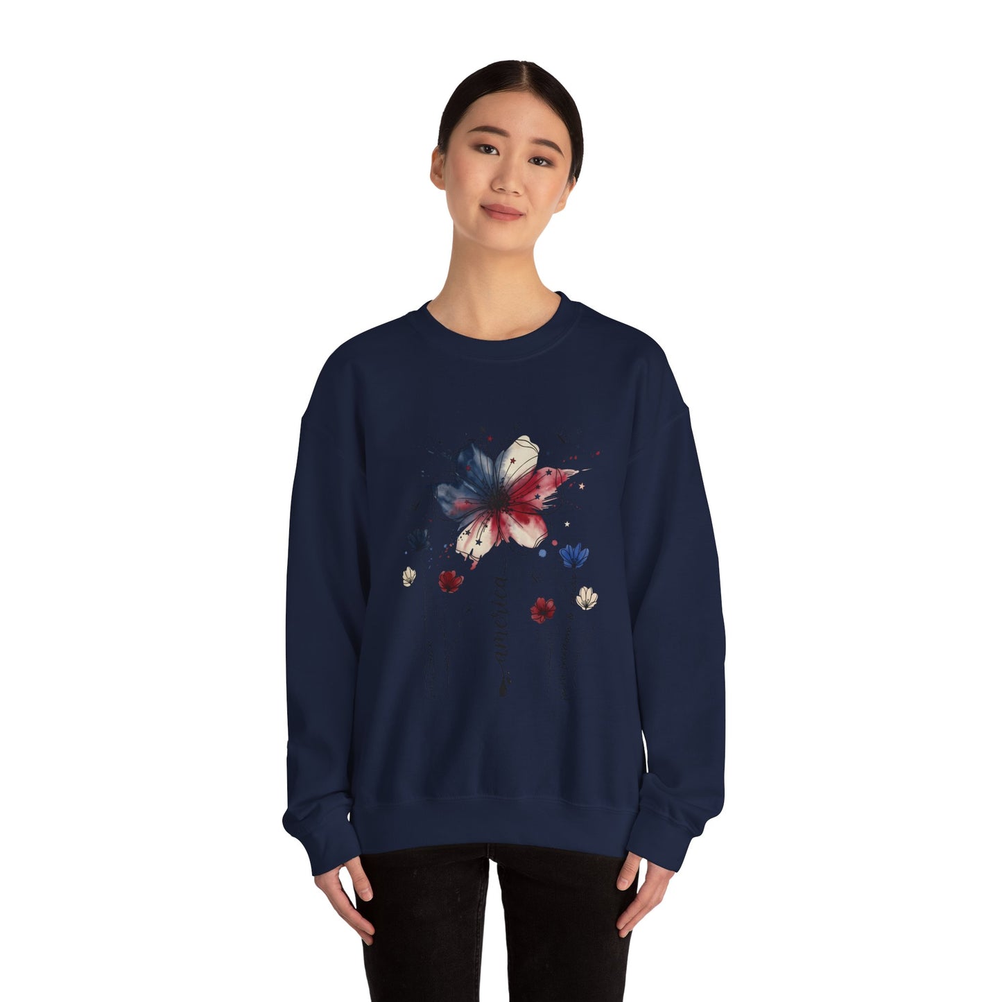Midnight Bloom Graphic Crewneck Sweatshirt