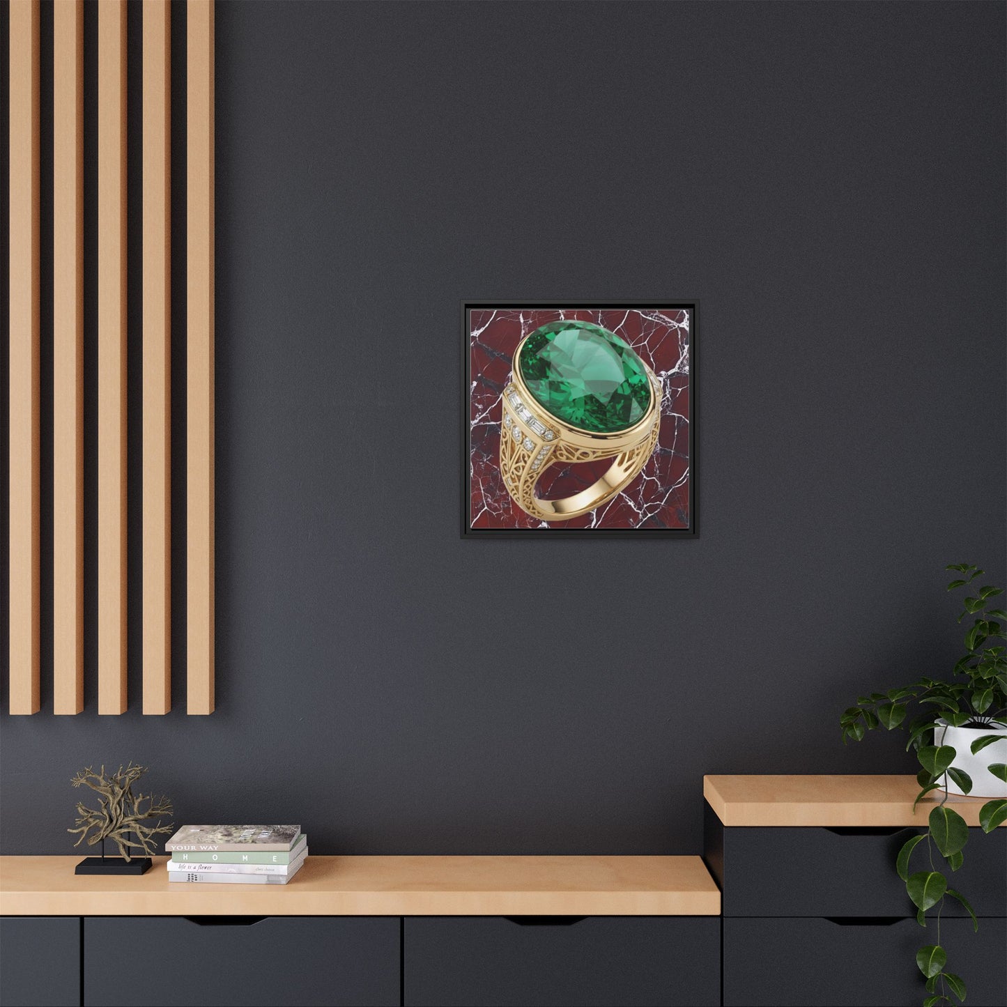 Burgundy Emerald Statement Canvas