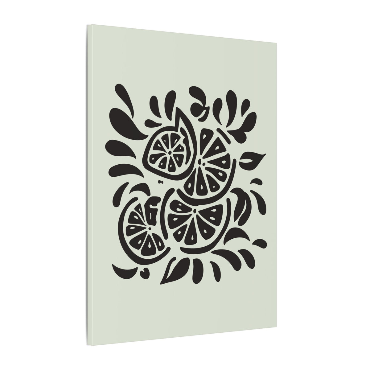 Monochrome Citrus Slice Canvas Print