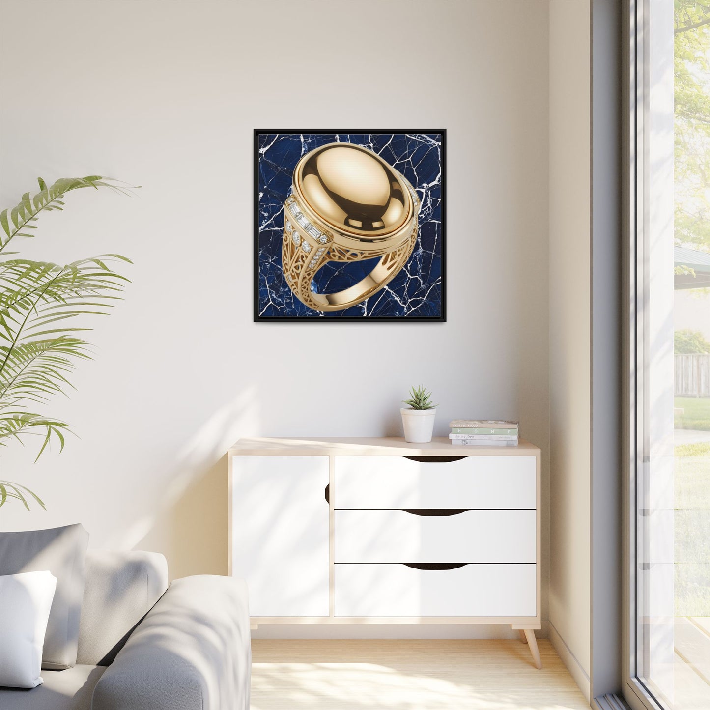 Gilded Cabochon Cobalt Canvas