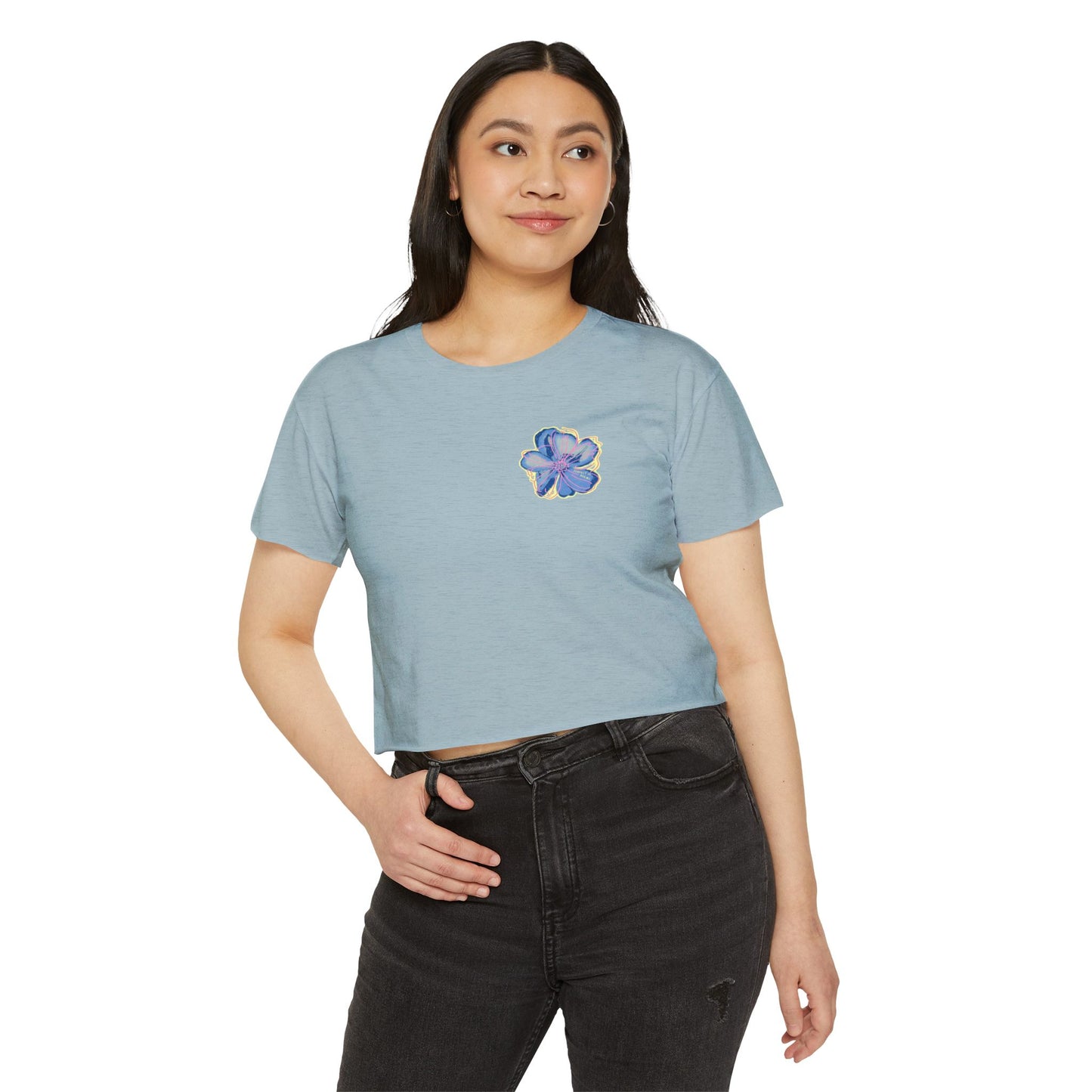 Floral Chest Graphic Boxy Tee
