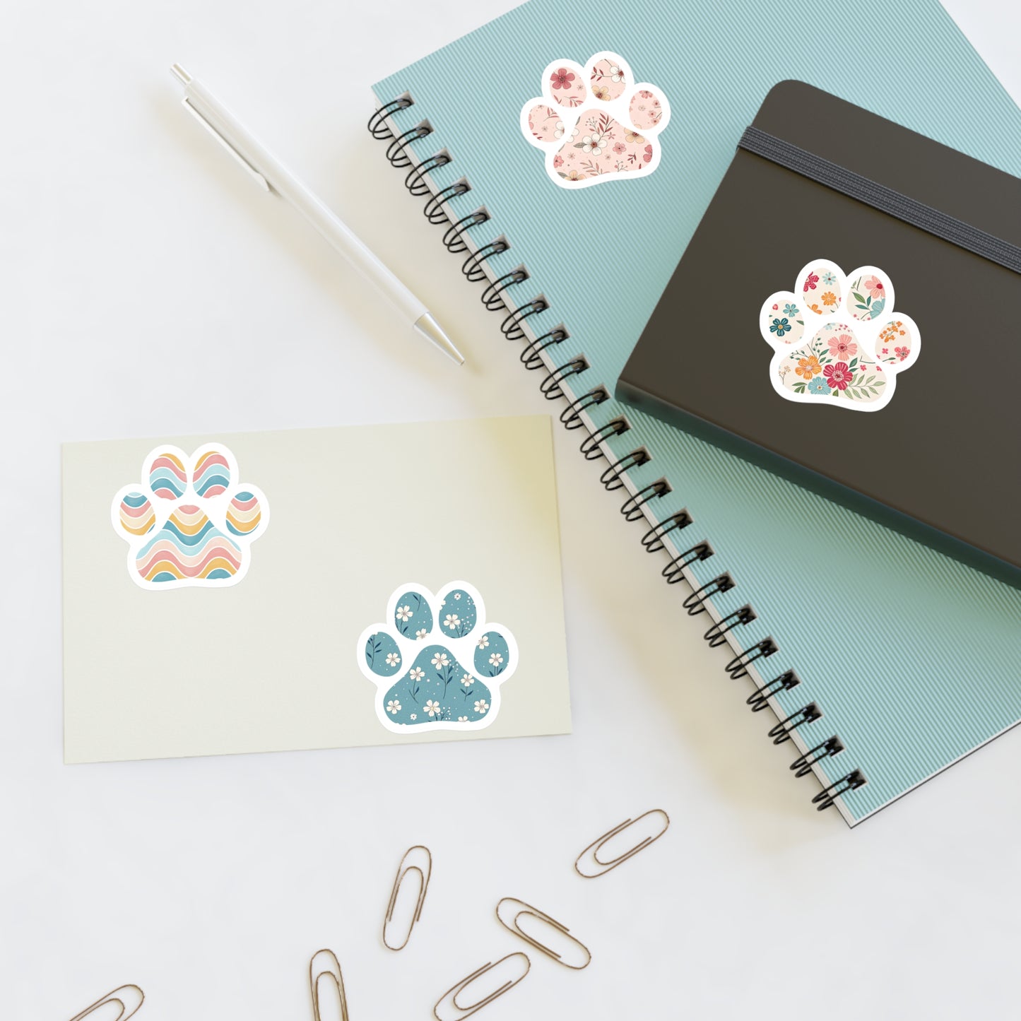 Pastel Meadow Paws Stickers