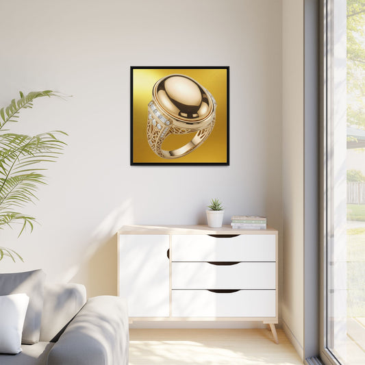 Sunlit Golden Cabochon Ring Canvas