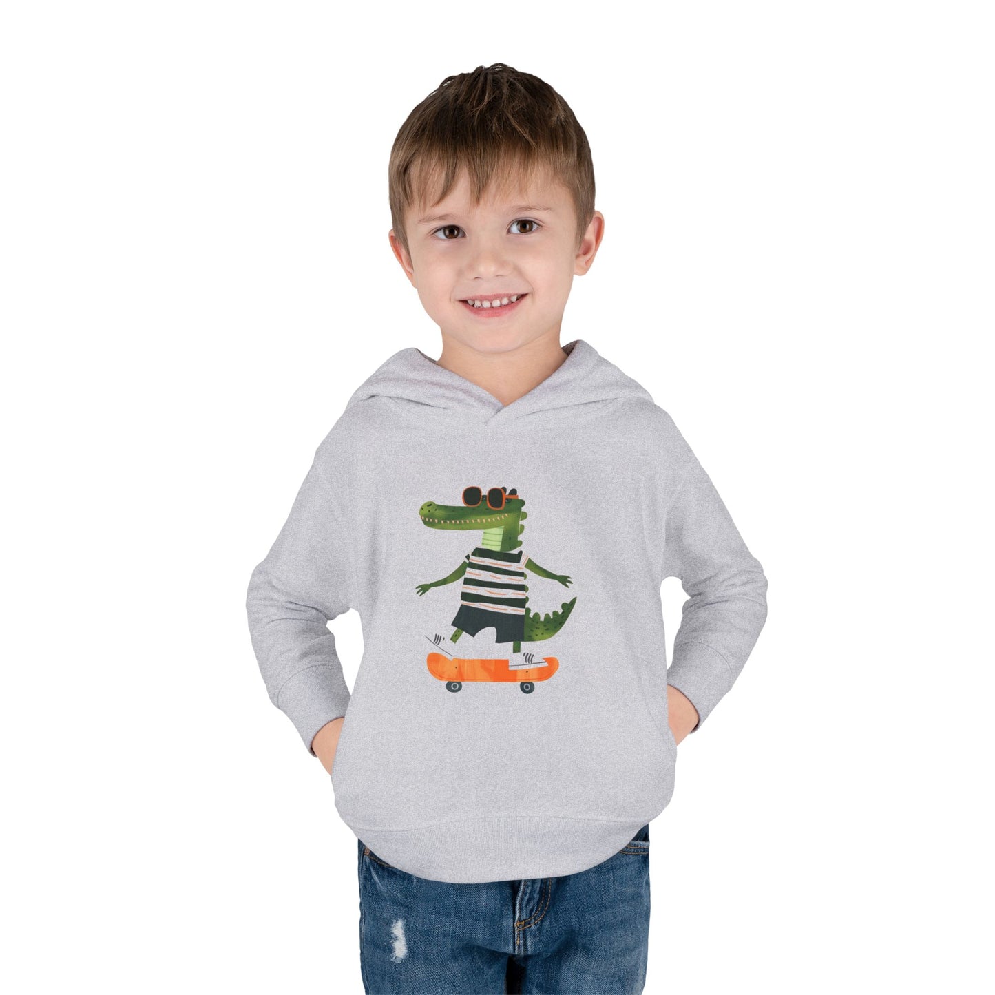 Skateboarding Crocodile Toddler Hoodie