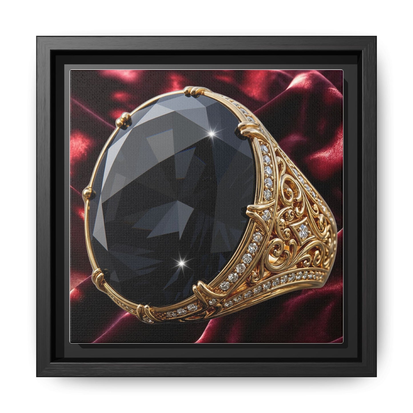 Black Diamond Crimson Satin Canvas