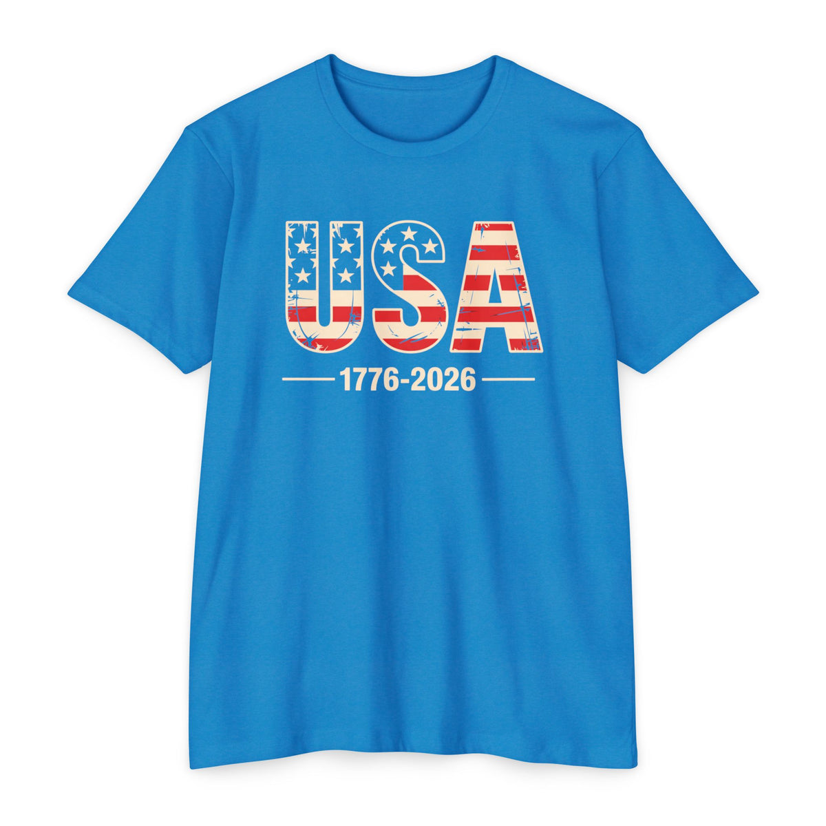 USA 1776-2026 Patriotic Flag Graphic T-Shirt