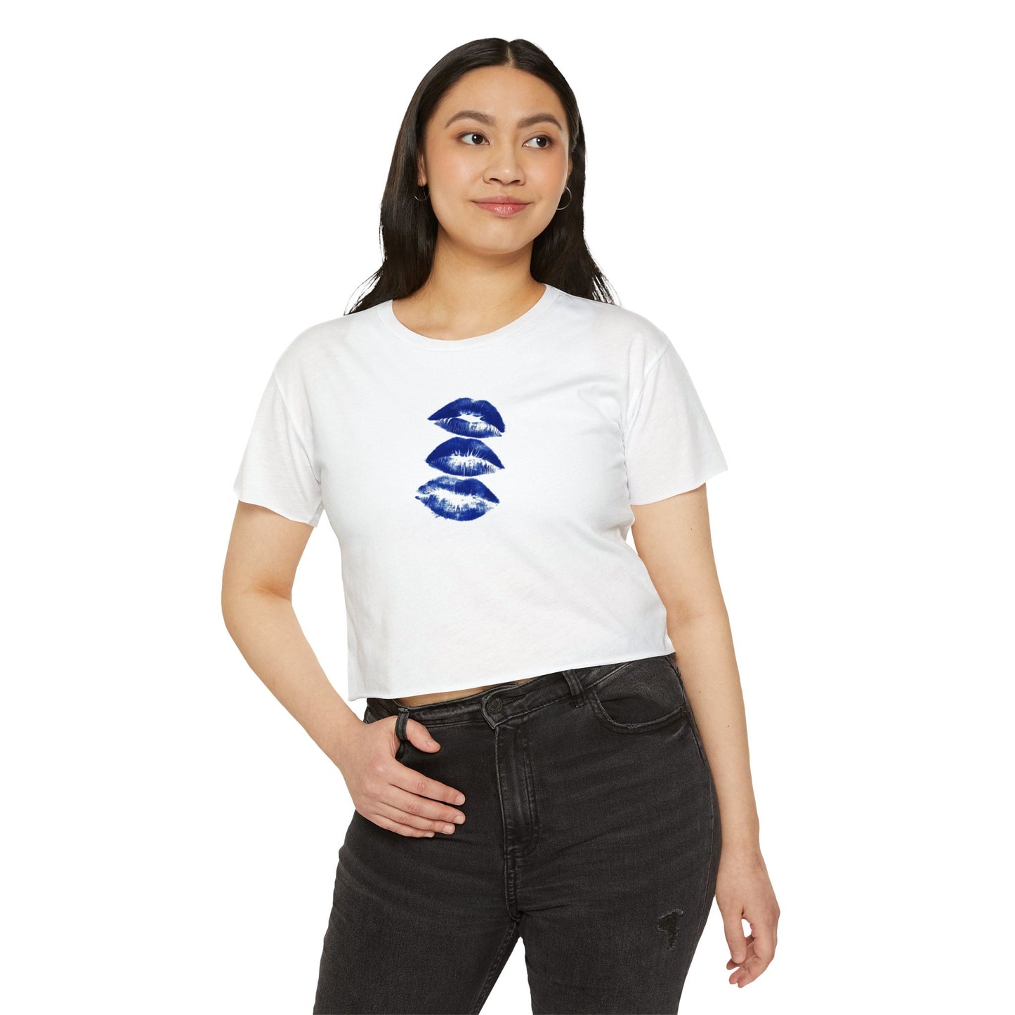 Triple Kiss Print Boxy Tee