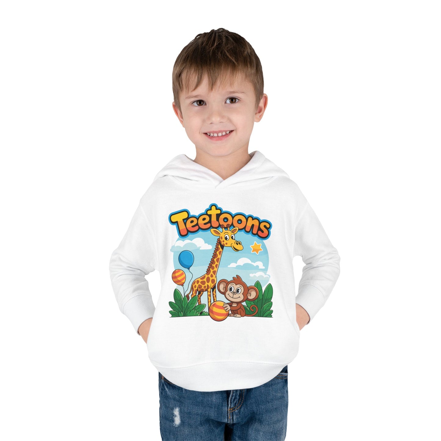 Giraffe and Monkey Toddler Pullover Hoodie