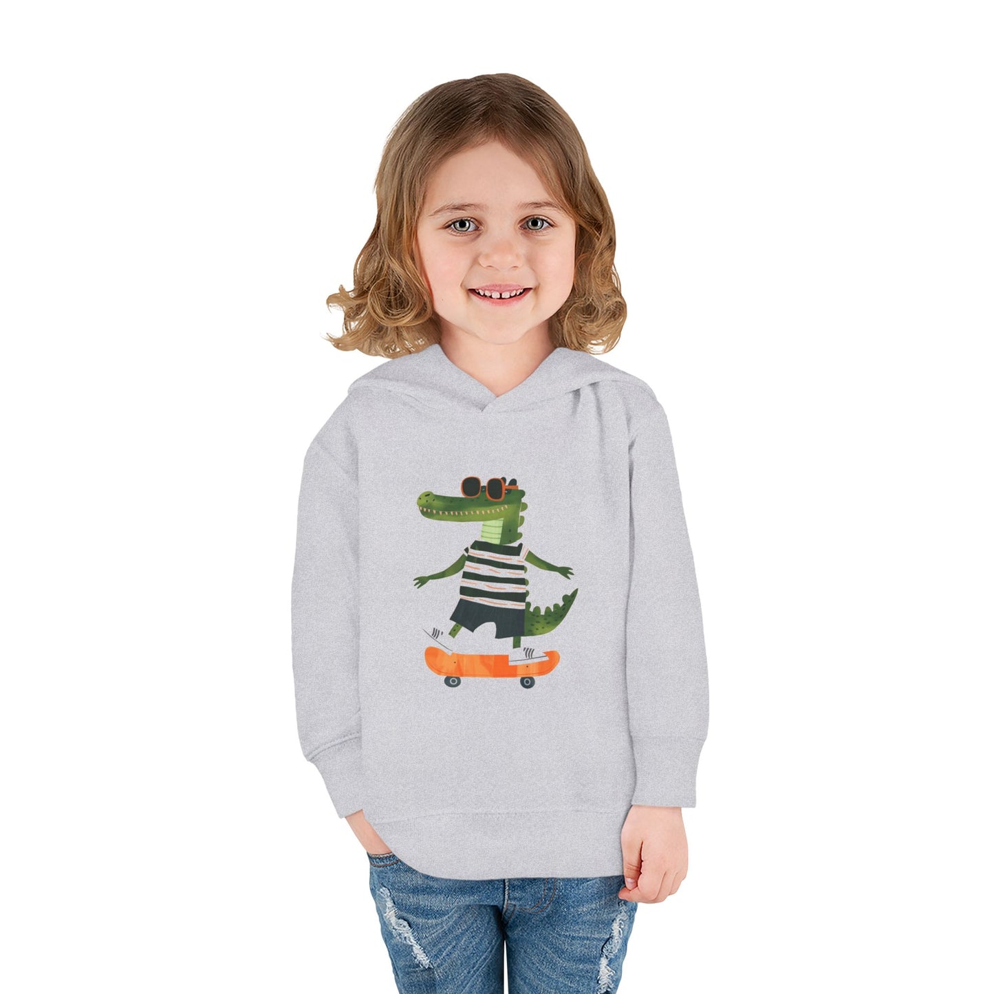 Skateboarding Crocodile Toddler Hoodie