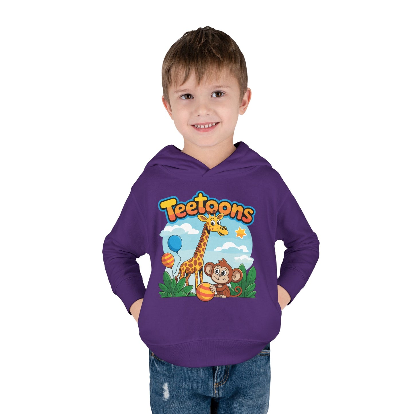 Giraffe and Monkey Toddler Pullover Hoodie