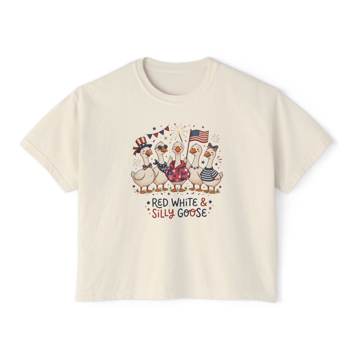 Red White & Silly Goose Women’s Boxy T-Shirt