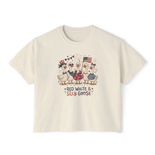 Red White & Silly Goose Women’s Boxy T-Shirt