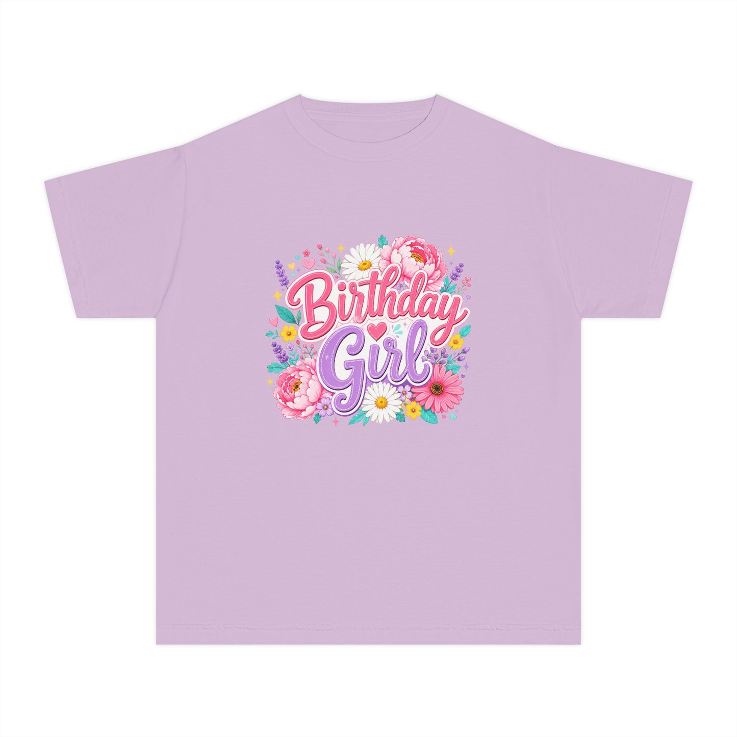 Birthday Girl Floral Youth T-Shirt