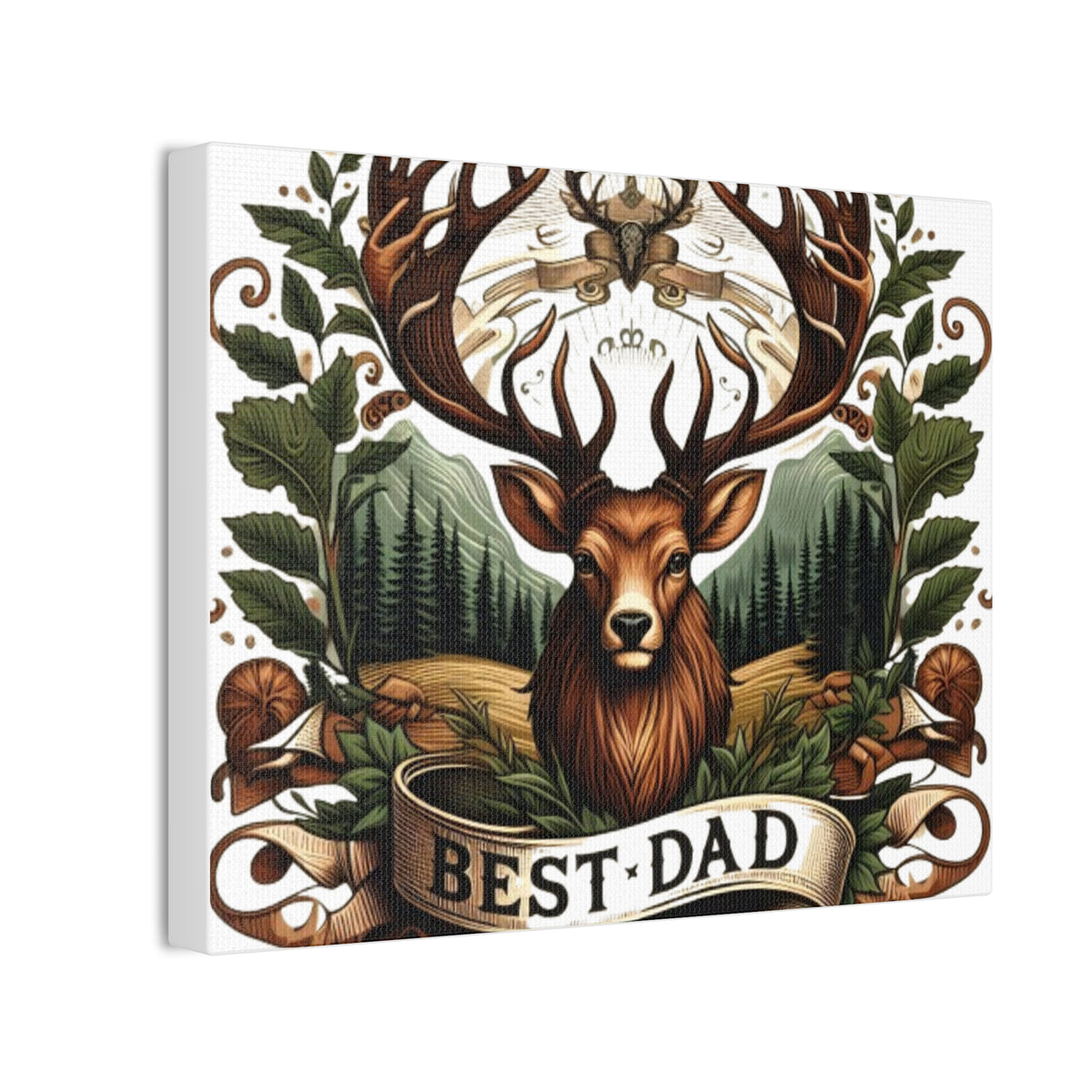 Best Dad Deer Canvas Print