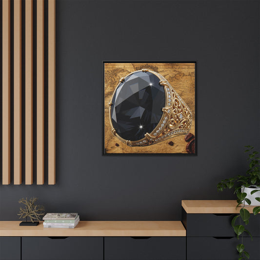 Black Diamond Ornate Mount Framed Canvas
