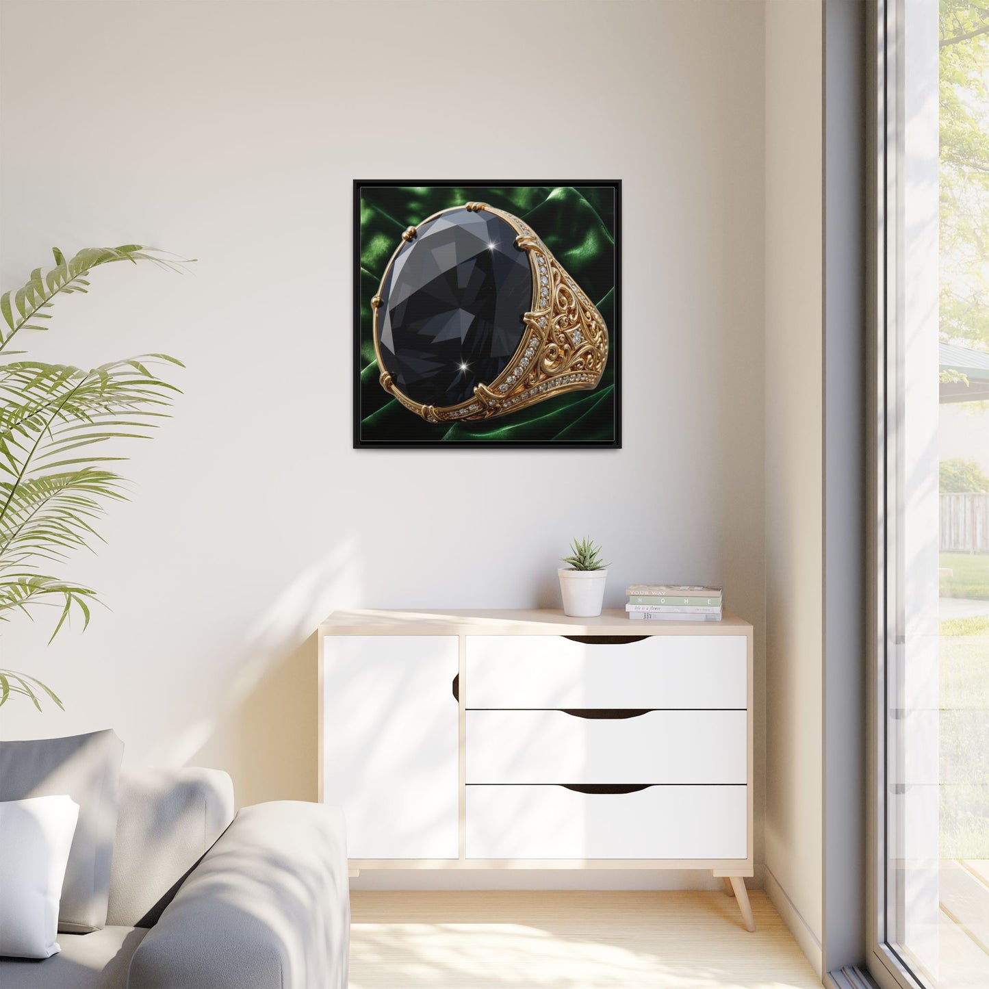 Black Diamond Emerald Velvet Canvas