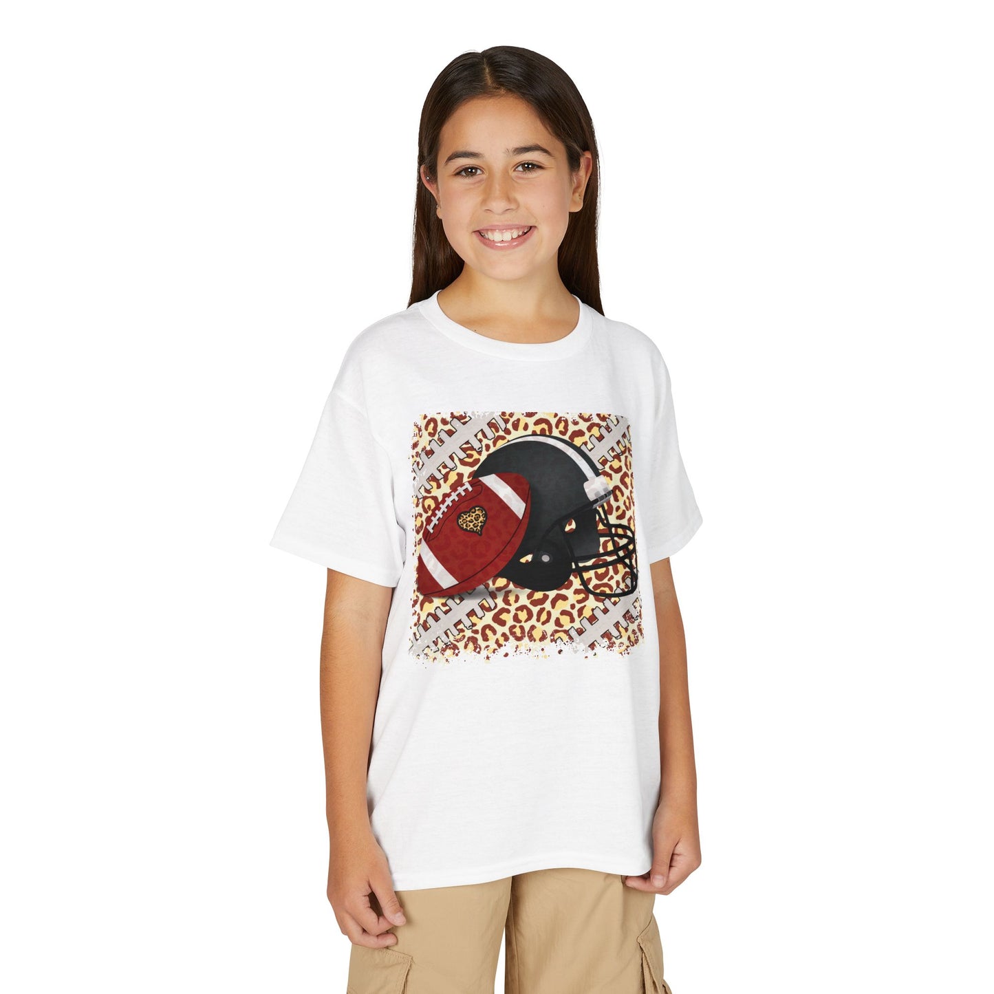 Youth Football Leopard Graphic Tee