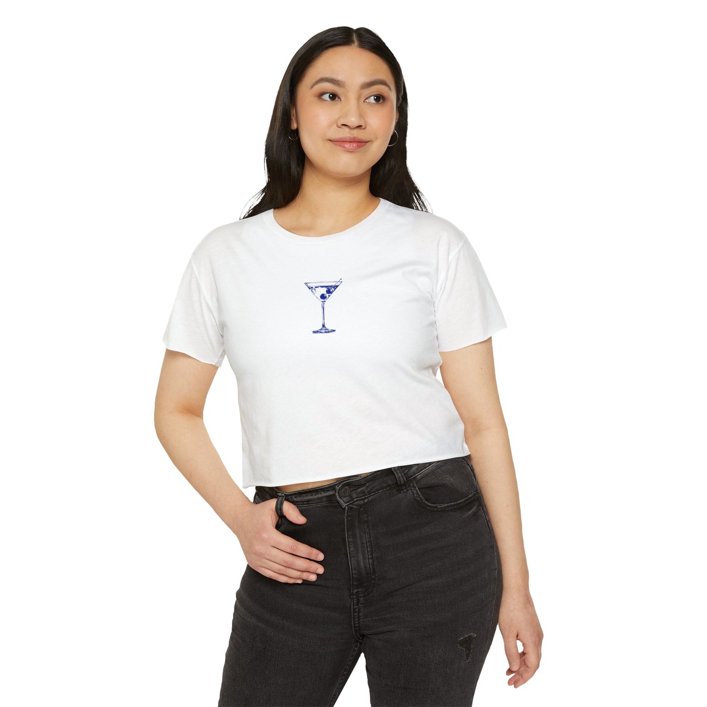 Watercolor Cocktail Glass Boxy Tee