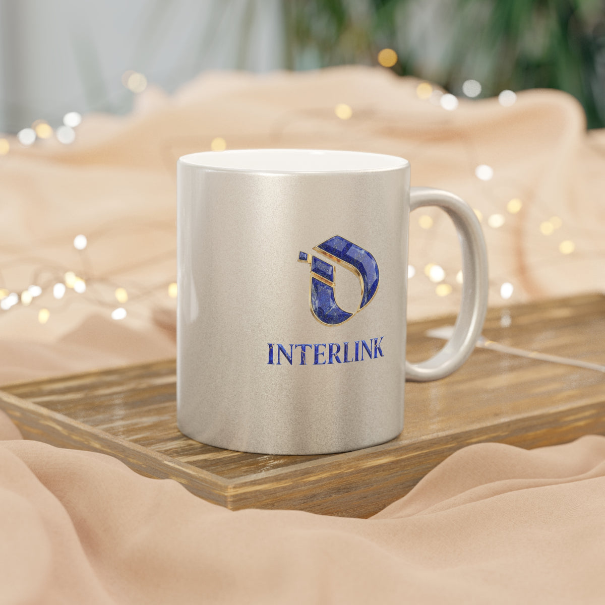 Lapis Lazuli Interlink Metallic-Finish 11oz Ceramic Mug