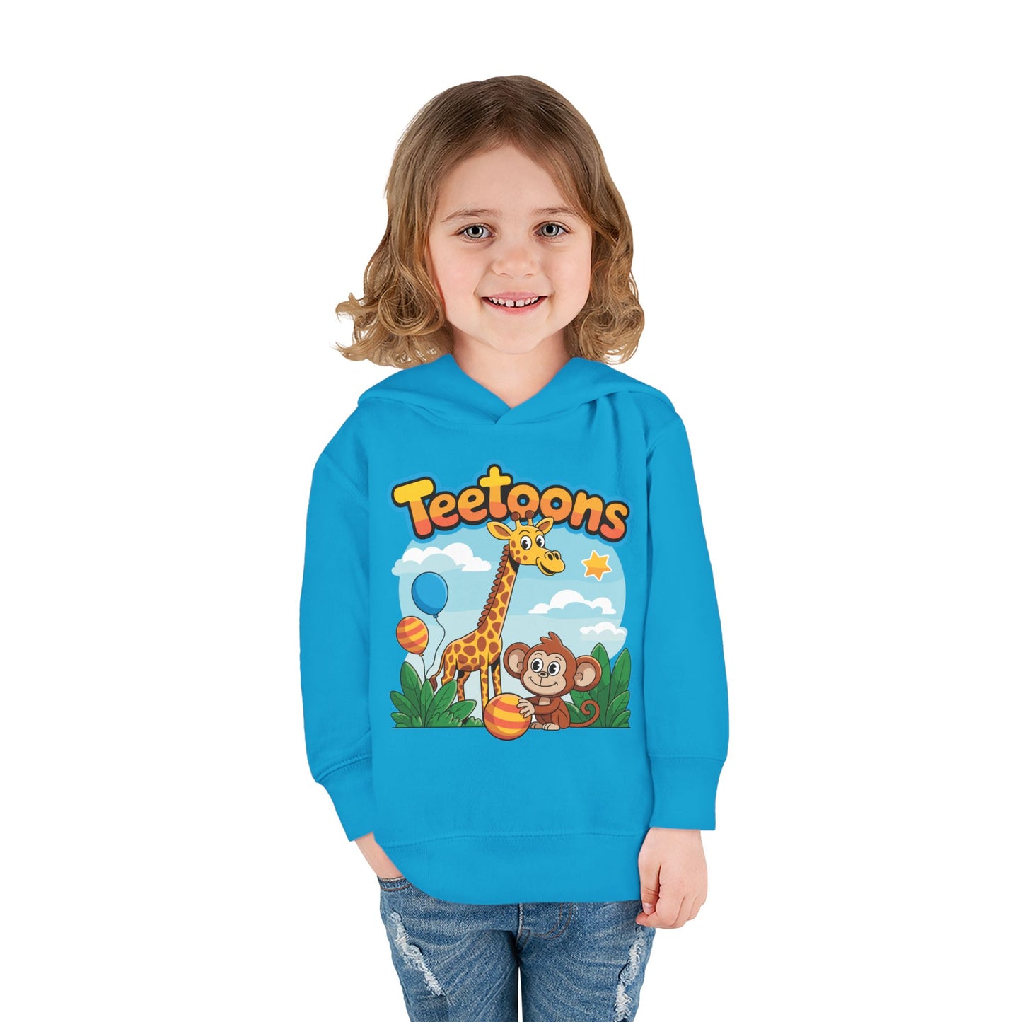 Giraffe and Monkey Toddler Pullover Hoodie