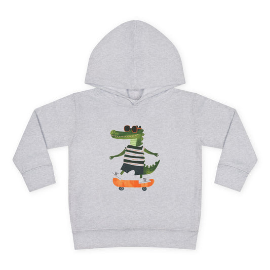 Skateboarding Crocodile Toddler Hoodie