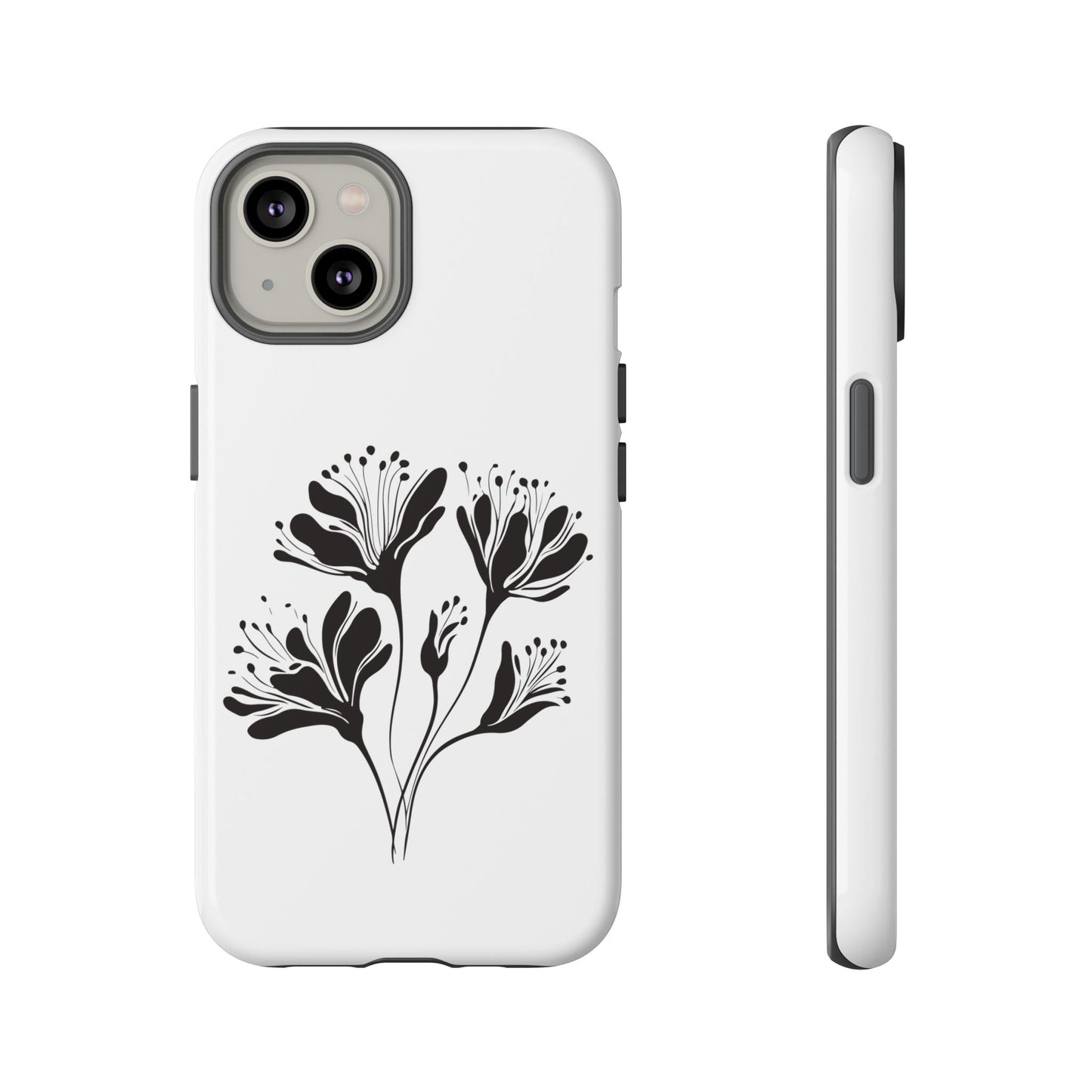 Botanical Black Floral Tough Phone Case
